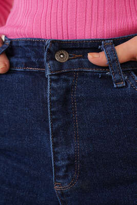 Regular Fit Likralı Pantolon Koyu Mavi - Pantolon