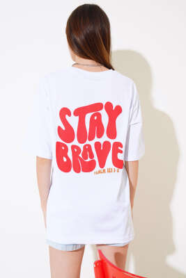 Remember Baskılı T-shirt Beyaz - Yeni Giyim
