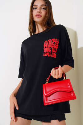 Remember Baskılı T-shirt Siyah - Yeni Giyim