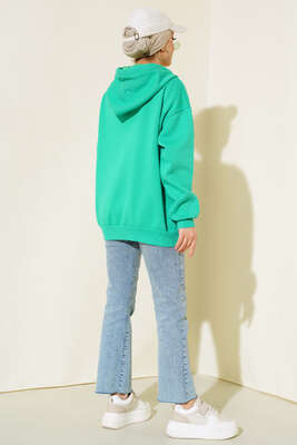 Şardonlu Oversize Hırka Mint - Hırka