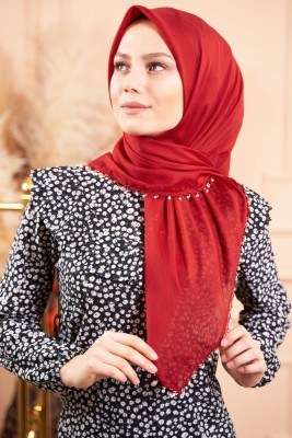 Selvi Boylum Al Yazmalım Kırmızı Tülbent 