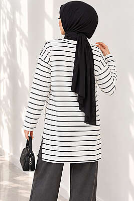 Şeritli Tunik Beyaz - 100-300 TL Ürünler
