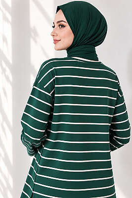 Şeritli Tunik Zümrüt Yeşili - 100-300 TL Ürünler