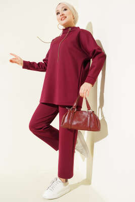 Sim İp Bağcıklı İkili Takım Bordo