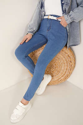 Skinny Jean Likralı Pantolon Açık Mavi 