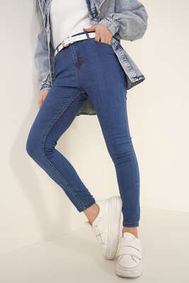 Skinny Jean Likralı Pantolon Koyu Mavi - Kot Pantolon