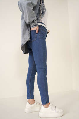 Skinny Jean Likralı Pantolon Koyu Mavi - Kot Pantolon