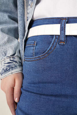 Skinny Jean Likralı Pantolon Koyu Mavi - Kot Pantolon