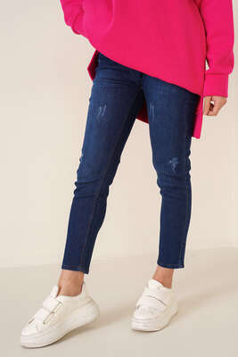 Skinny Jean Pantolon Koyu Kot - Kot Pantolon