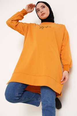 Stay With Me Baskılı Hardal Tunik 