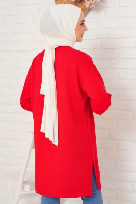 Stay With Me Baskılı Kırmızı Tunik - Tunik