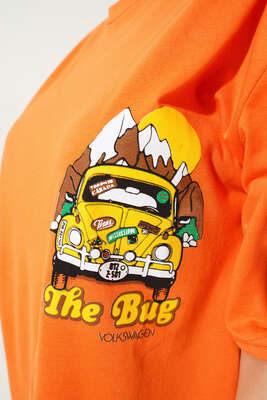 The Bug Araba Baskılı Tshirt Oranj - Baskılı T-shirt