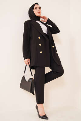 Torba Cepli Mono Yaka Ceket Siyah