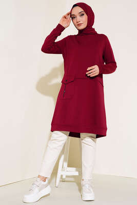 Torba Cepli Zincirli Tunik Bordo - Tunik