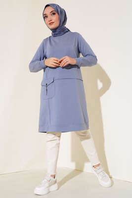 Torba Cepli Zincirli Tunik Mavi - Tunik