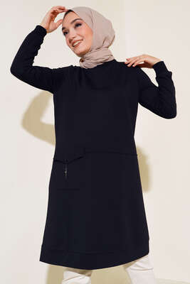 Torba Cepli Zincirli Tunik Siyah - Tunik