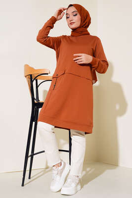 Torba Cepli Zincirli Tunik Taba - Tunik