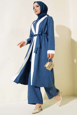 Üçlü Kimono Takım İndigo 