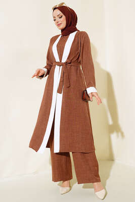 Üçlü Kimono Takım Kahve 