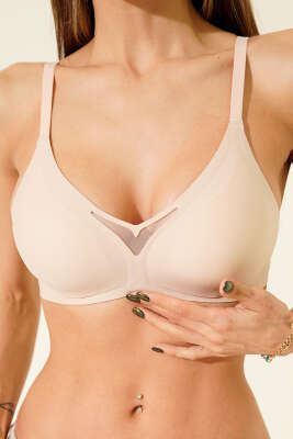 V Transparan Sıfır His Ziro Gram Sütyen Ten - MİSS FELİZ