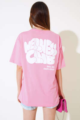 Wellhess Baskılı T-shirt Pembe - Yeni Giyim