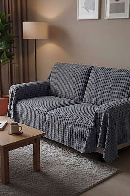 Welsoft Kumaş Koltuk Örtüsü Füme - HOBBY HOME
