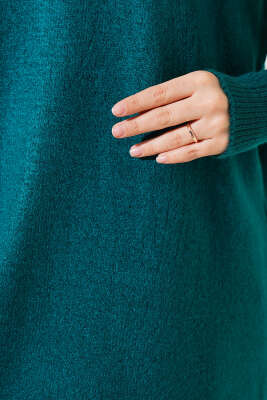 Yanları Yırtmaçlı Yumoş Triko Tunik Nefti - Triko Tunik