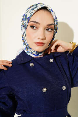 Yaprak Desenli Bambu Eşarp Somon - MODA KAŞMİR