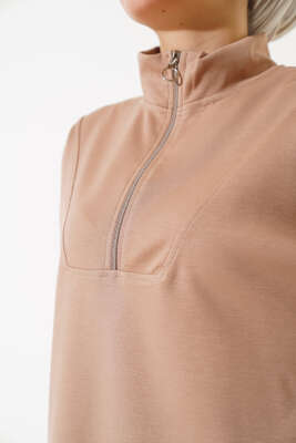 Loyşa Yarım Fermuarlı İkili Takım Latte - İKİLİ TAKIM