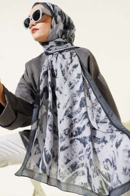 Zebra Desen Şal Gri 