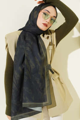 Zebra Desen Şal Zümrüt - Başörtüsü