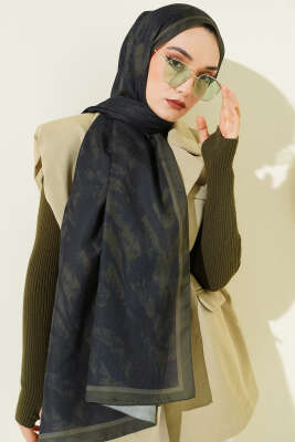 Zebra Desen Şal Zümrüt - Başörtüsü