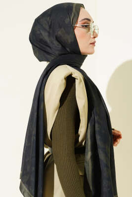 Zebra Desen Şal Zümrüt - Başörtüsü