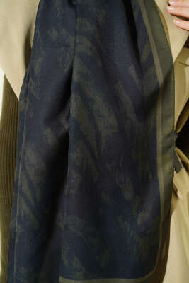 Zebra Desen Şal Zümrüt - Başörtüsü